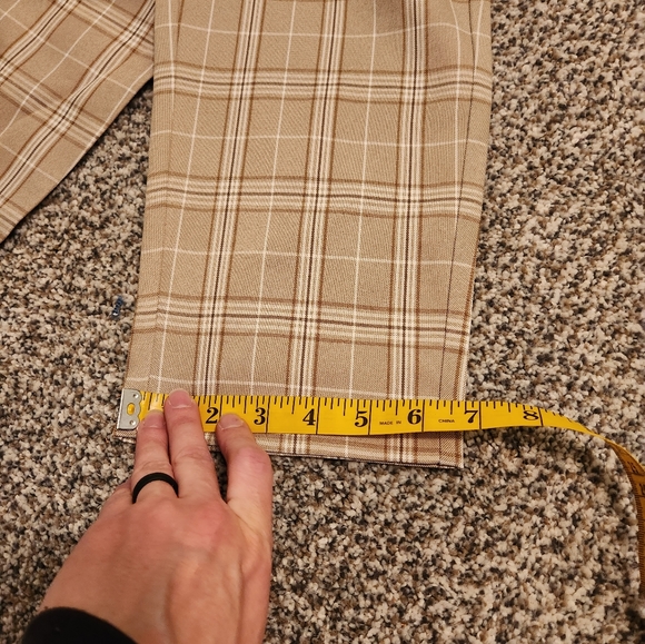 Tan Plaid Dress Pant Slacks - Picture 12 of 15